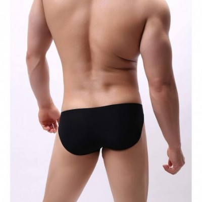 Bikinis Men's Low Waist Briefs Sexy Bikini Underwear - 3 Pieces Black - C118U2T2X0H