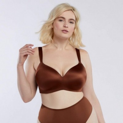 Bras Women's Curvy Wireless Bra - Brown Sugar Nude - C918UUL77RZ