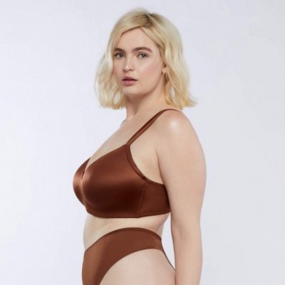 Bras Women's Curvy Wireless Bra - Brown Sugar Nude - C918UUL77RZ