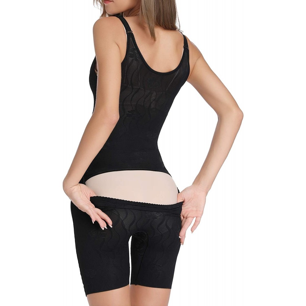 Shapewear Seamless Open Bust Full Body Shaper Firm Tummy Control Mid Thigh Shapewear Bodysuit - 3-black(back Opening) - CJ18W...