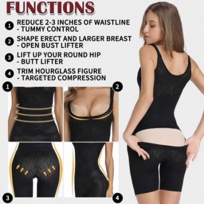 Shapewear Seamless Open Bust Full Body Shaper Firm Tummy Control Mid Thigh Shapewear Bodysuit - 3-black(back Opening) - CJ18W...