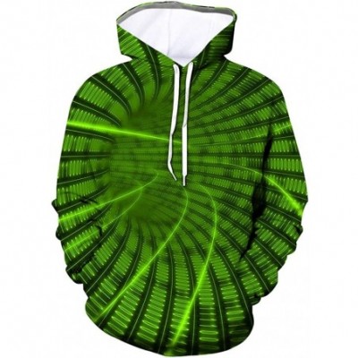 Thermal Underwear Unisex Hoodies 3D Print Galaxy Pullover Hooded Sweatshirt Hoodies with Big Pockets - Green - CH194546T77