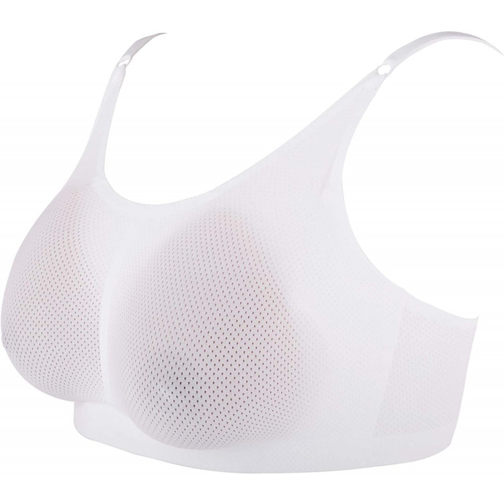 Accessories Silicone Breast Forms Pocket Bra for Mastectomy Prosthesis Crossdresser - White - C818L0L5YTO