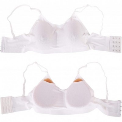 Accessories Silicone Breast Forms Pocket Bra for Mastectomy Prosthesis Crossdresser - White - C818L0L5YTO