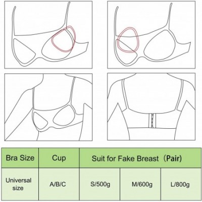 Accessories Silicone Breast Forms Pocket Bra for Mastectomy Prosthesis Crossdresser - White - C818L0L5YTO