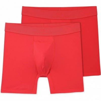 Boxer Briefs Men's Silkskins 6" Boxer Briefs - Red- 2 Pack - C218INKSXDR