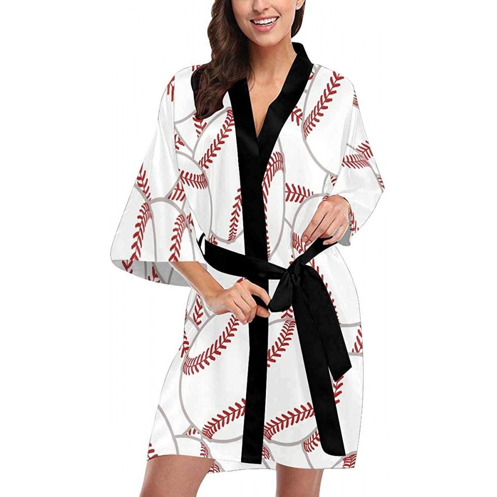 Robes Custom Black and White Bamboo Women Kimono Robes Beach Cover Up for Parties Wedding (XS-2XL) - Multi 4 - CZ194X35Z45