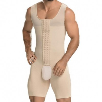 Shapewear Men's Shapewear Bodysuit Tummy Control Compression Slimming Body Shaper Workout Abdomen Undershirts - Beige - C719E...