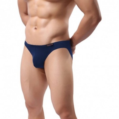 Bikinis Men's Underwear Bikini Briefs Low Rise Thong Underwear Pack of 4 - Blue - C9127AC31G1