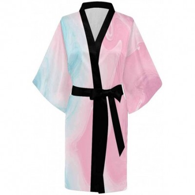 Robes Custom Abstract Marbled Colored Women Kimono Robes Beach Cover Up for Parties Wedding (XS-2XL) - Multi 1 - CJ194TE9EWY