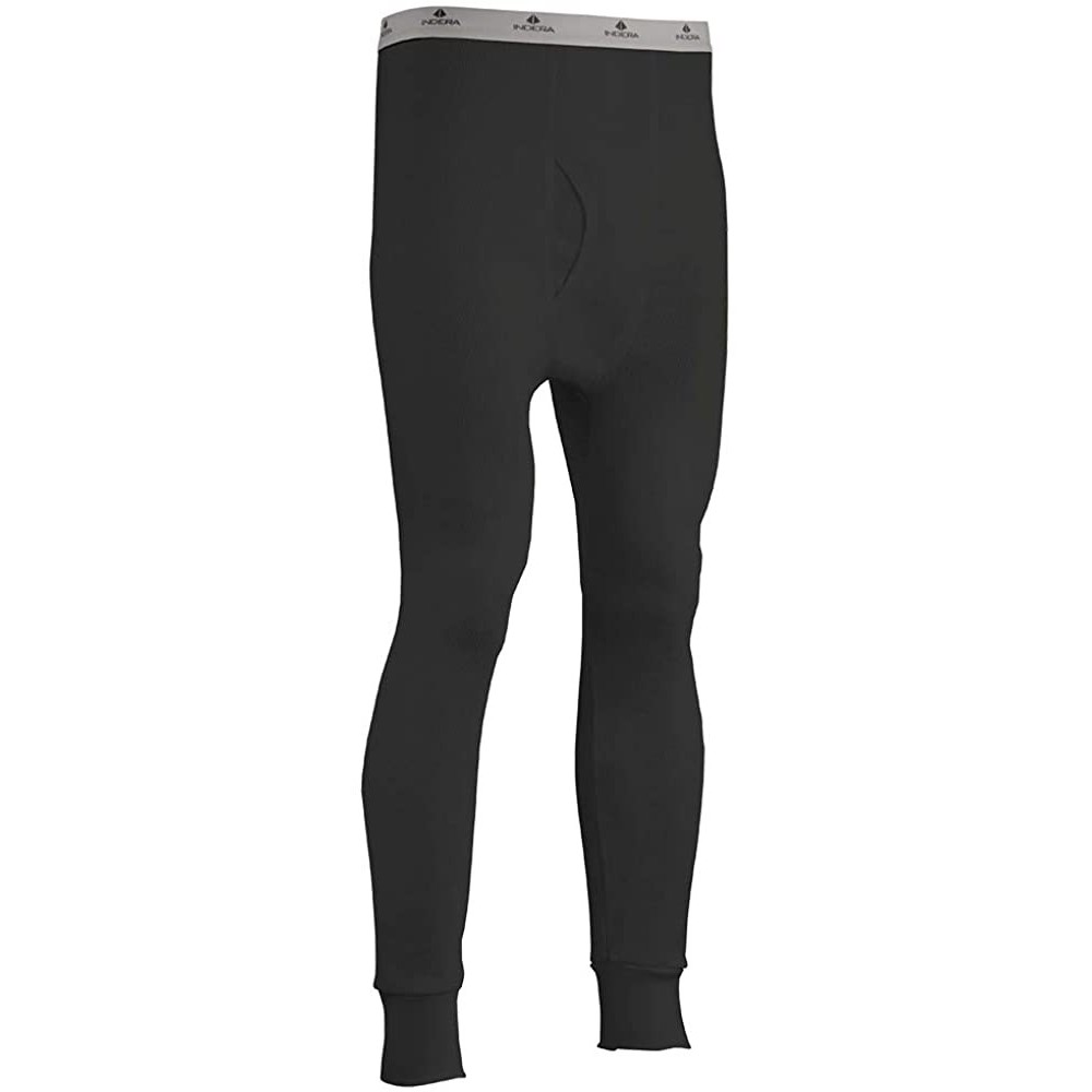 Thermal Underwear Men's Expedition Weight Cotton Raschel Knit Thermal Underwear Pant - Black - CB127O5PGD1