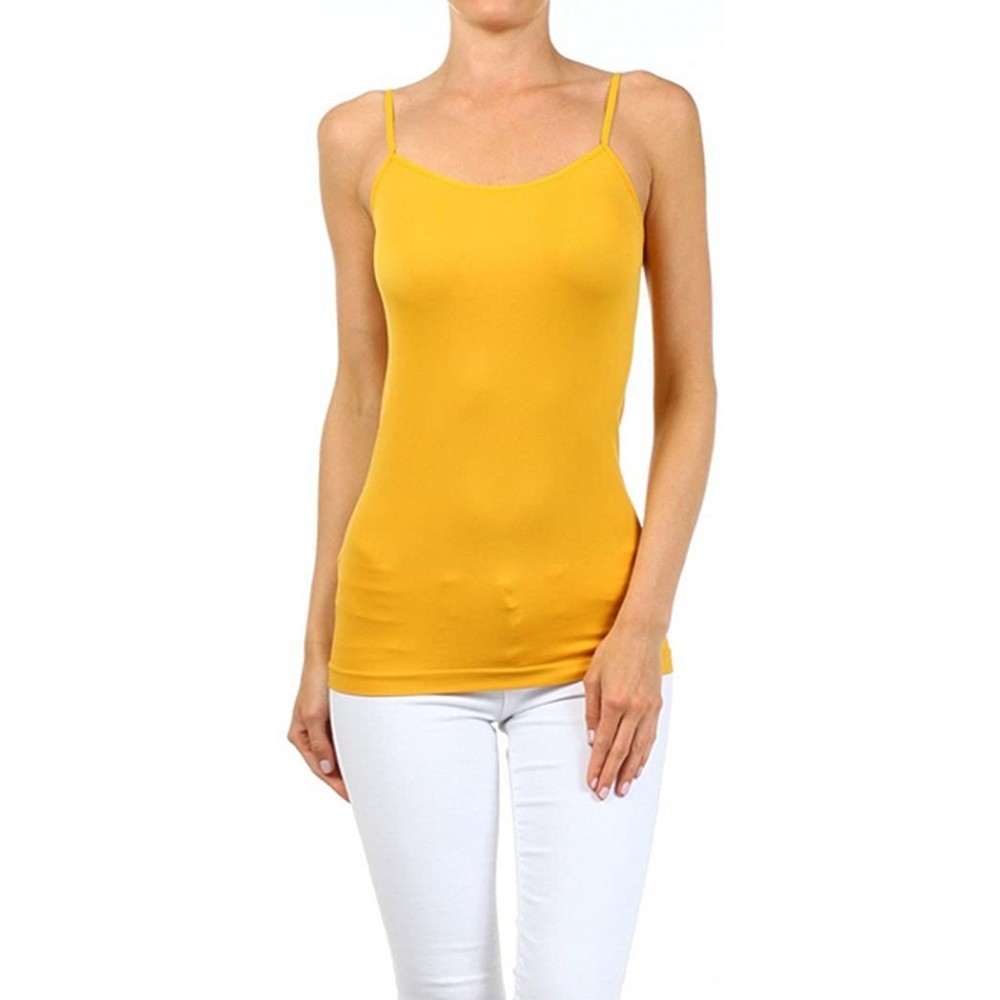 Camisoles & Tanks Women's Everyday Solid Color Thin Strap Camisole - Gold - CY125WN8WOR