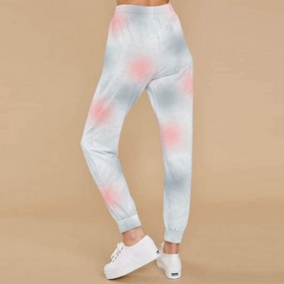 Robes Yoga Leggings Women Sweatpants Elastic Waist Activewear Jogger Pockets Pants Lady Sport Running Trousers Gray - C4199HR...