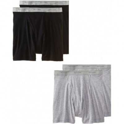 Boxer Briefs Men's Big Boxer Brief(Pack Of 4) - Black & Grey - C512KUBE95R