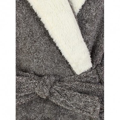 Robes Men's Hooded Fleece Robe- Dark Gray Marl - CM12K8960G7