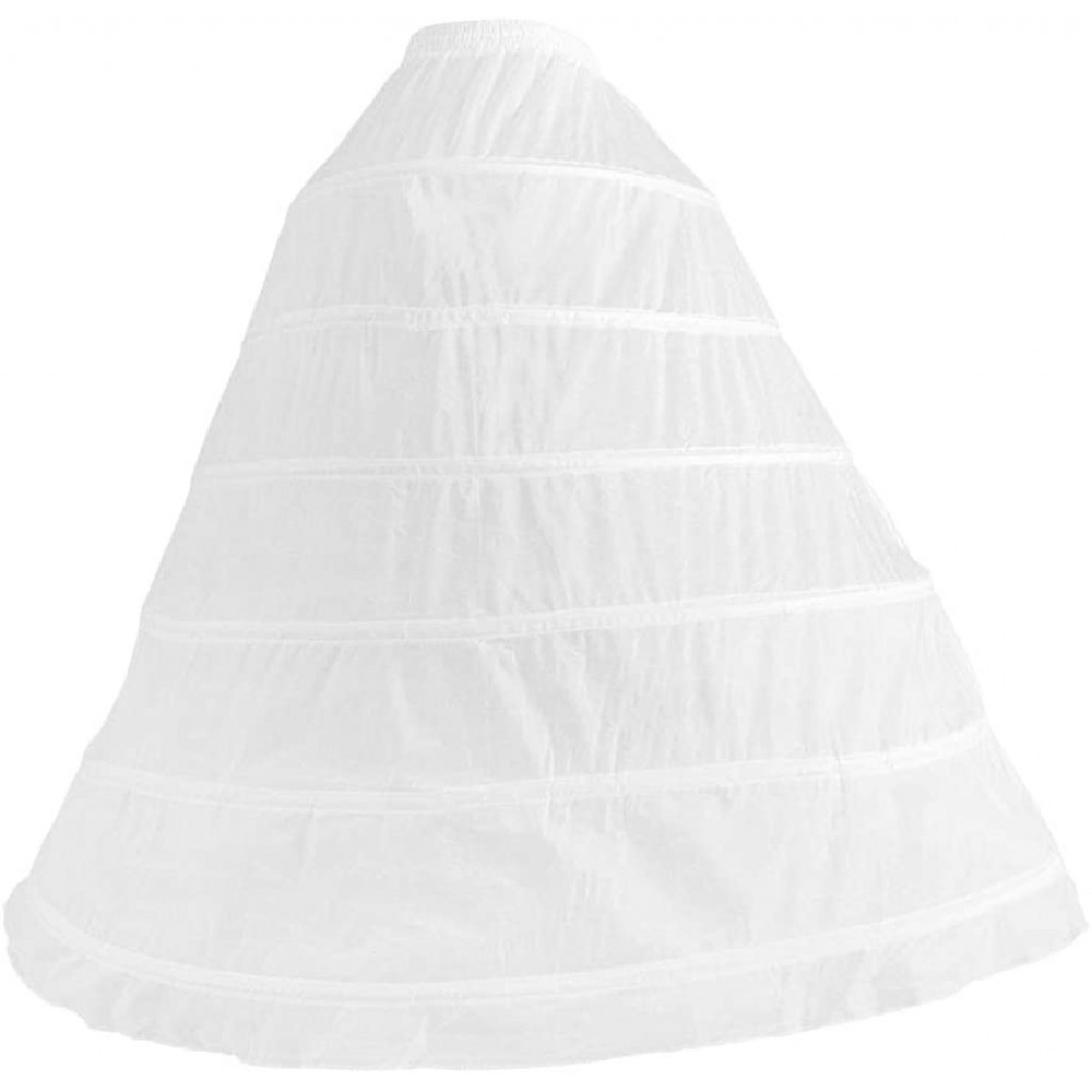 Slips Wedding Bridal Petticoat 6 Hoops Crinoline Prom Underskirt Fancy Skirt Slip White - CZ19C3W25U3