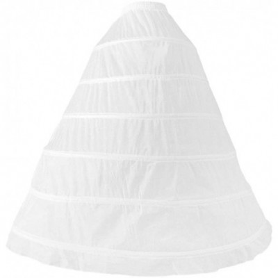 Slips Wedding Bridal Petticoat 6 Hoops Crinoline Prom Underskirt Fancy Skirt Slip White - CZ19C3W25U3