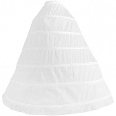 Slips Wedding Bridal Petticoat 6 Hoops Crinoline Prom Underskirt Fancy Skirt Slip White - CZ19C3W25U3