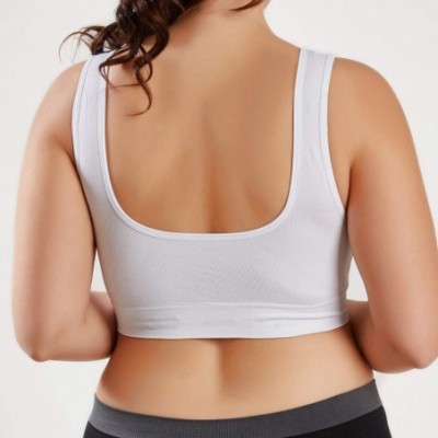 Bras Women's Cross Front Soild Plus Size Ultra-Thin Large Sports Bra Full Bra Cup Tops One-Pack - White(1 Pc) - CP18WL3GMWL