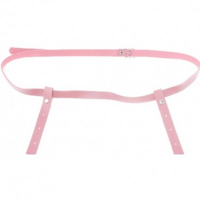 Garters & Garter Belts Women's Harajuku Leather Leg Caged Harness Waist Garter Belt - Pink- 110cm - CD198QNNYNS