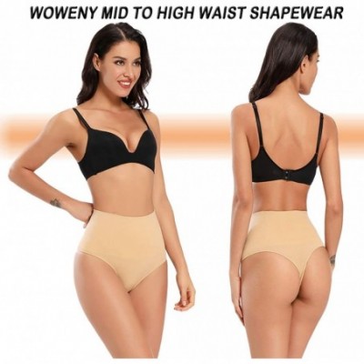 Shapewear Tummy Control Shapewear Thong Seamless Body Shaper Underwear Tummy Slimmer Shapewear High Waist Thong Panties - Bei...