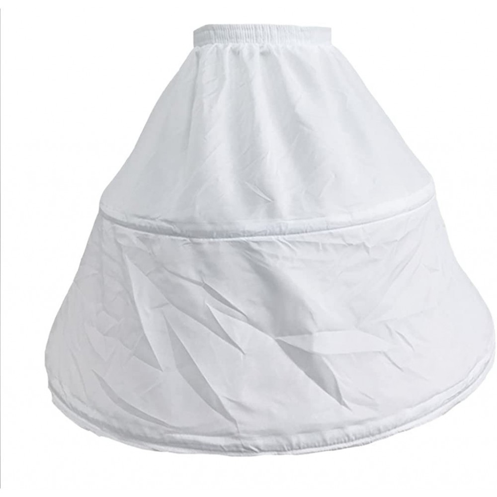 Slips Women's 2 Hoops Pannier Petticoat Crinoline Underskirt Slip - 2 Hoops White - CU18G0YESO3