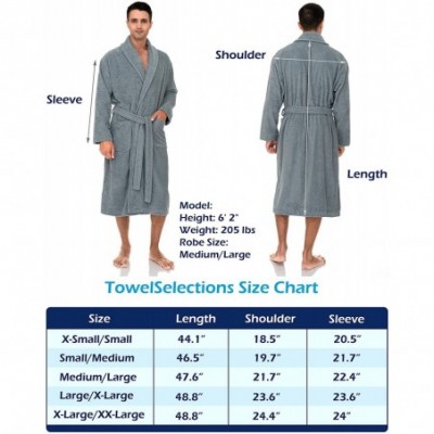 Robes Men's Robe- Turkish Cotton Terry Shawl Bathrobe - Creme Brulee - CC185XHSM7T