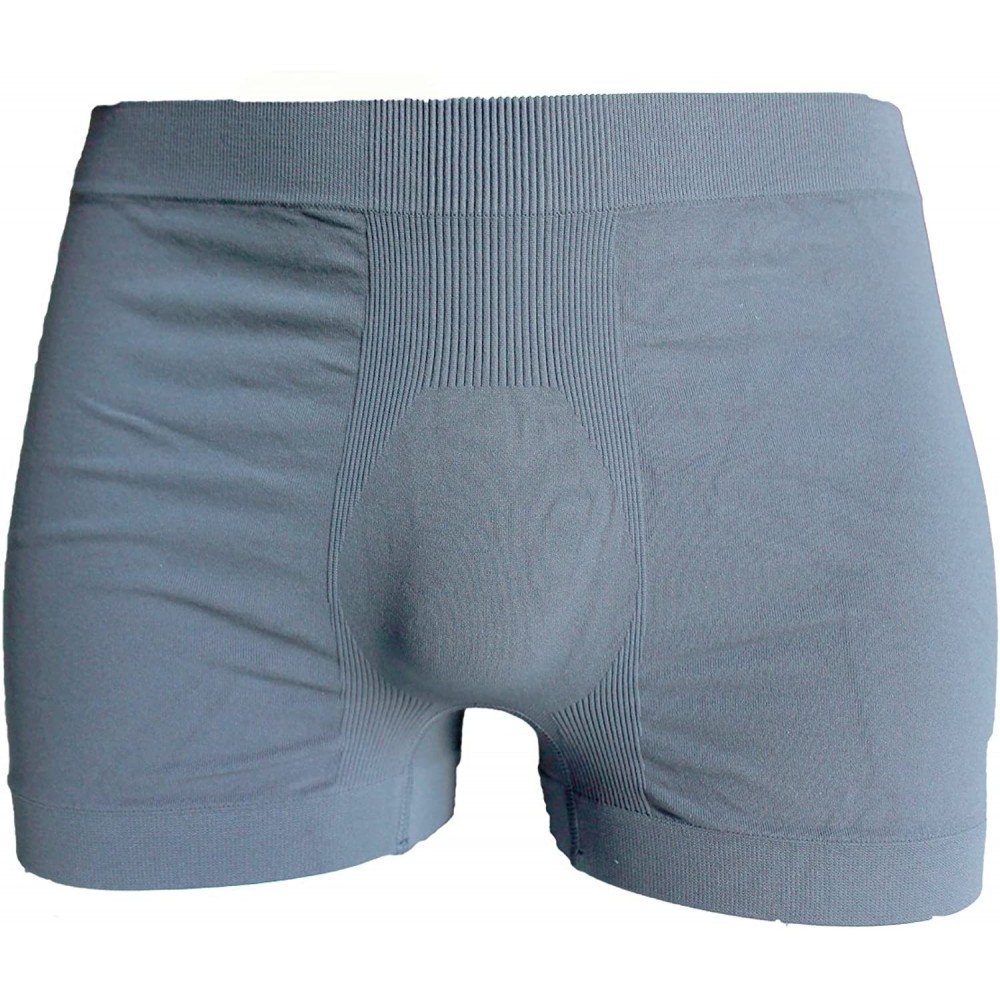 Boxer Briefs Boxershorts Men's Seamless Microfiber Made in Italy - Grey - C718D8TZE3R