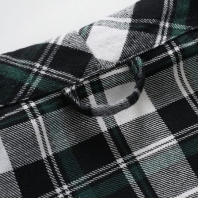 Robes Men's Cotton Flannel Robe - Black & Green - CL184WGYUKL