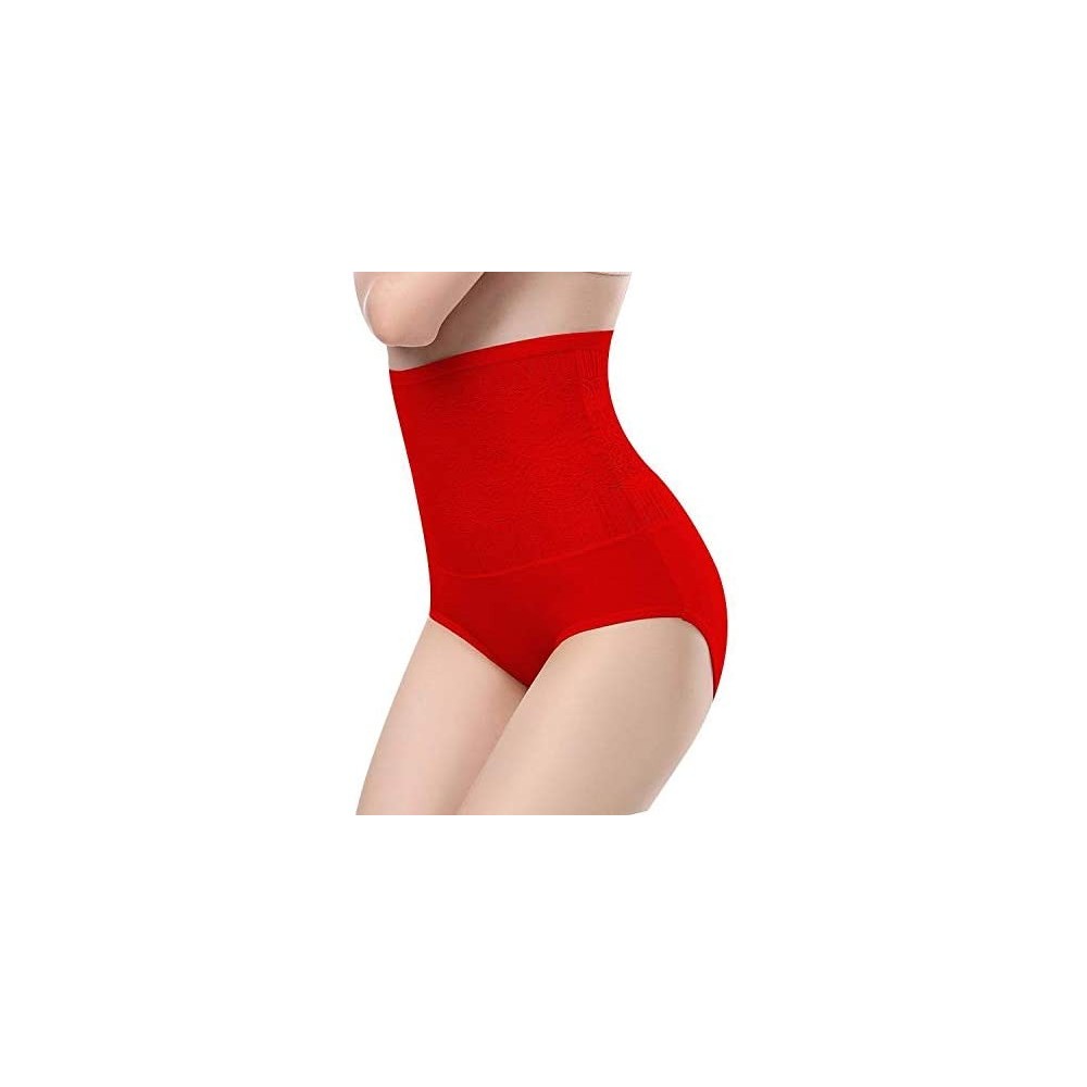 Shapewear Women Waist Trainer Brief High Waist Tummy Control Breathable Stretch Slim Body Shapewear Briefs - Red - C318WUM6UW6