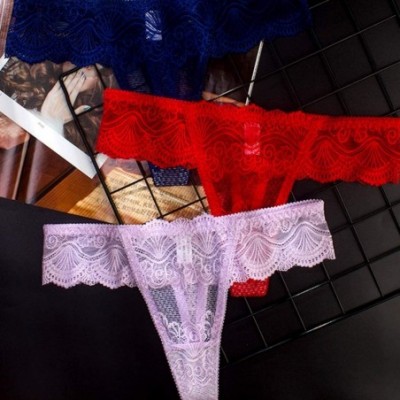 Panties Women's Thongs Sexy Lady Thongs Lace Thongs 4 pcs Pack Thongs G-Strings Leopard Grain Sexy Panties Thongs Sexy Underw...