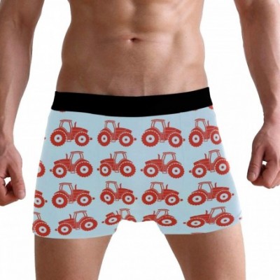 Boxer Briefs Mens No Ride-up Underwear Wild Frog Toad Boxer Briefs - Toy Tractor Pattern - CW18Y427WGH