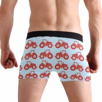 Boxer Briefs Mens No Ride-up Underwear Wild Frog Toad Boxer Briefs - Toy Tractor Pattern - CW18Y427WGH