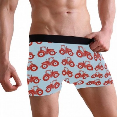 Boxer Briefs Mens No Ride-up Underwear Wild Frog Toad Boxer Briefs - Toy Tractor Pattern - CW18Y427WGH