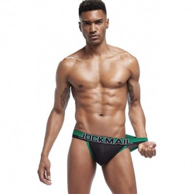 Briefs 4PCS/Packs Sexy Men Underwear Men Briefs Breathable Male Panties Underpants - Blue-green-red-yellow - CN18ZXOAQ8O