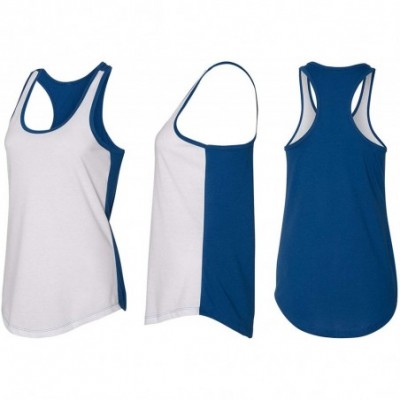 Tops Ladies Feel Safe at Night Sleep with EMT Racerback - White/Royal - C818YHESSKM