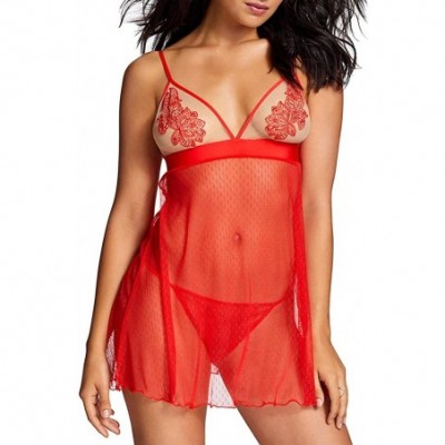 Baby Dolls & Chemises Kirara Point D'Esprit Chemise | Panty | Wire Free | Lingerie - Bittersweet - CO12O8QN0LY