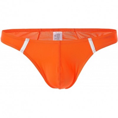 G-Strings & Thongs Premium Men's Thong G-String Underwear- Hot Men's Thong Undie- No Visible Lines. - Orange - CN18T849MCE