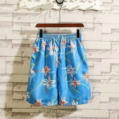 Bikinis Men's Print Shorts- Summer Hot Beach Shorts Men Quick Dry Pants Sportswear Short - Blue - CL196STU8MW