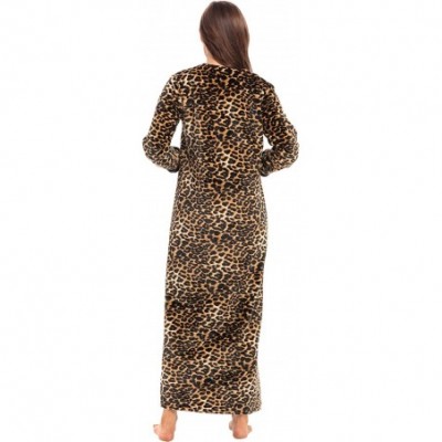 Nightgowns & Sleepshirts Women's Warm Fleece Nightgown- Long Kaftan with Pockets - Leopard Animal Print Limited Edition Limit...