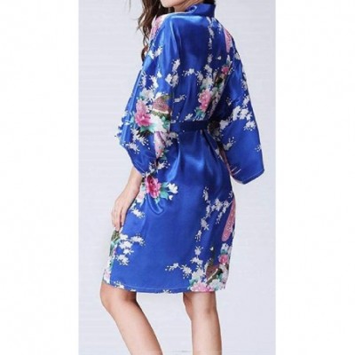 Tops Women's Kimono Floral Print with Belt Mid-Length Regular Fit PJ Sleepwear - 1 - CD19876YK2G