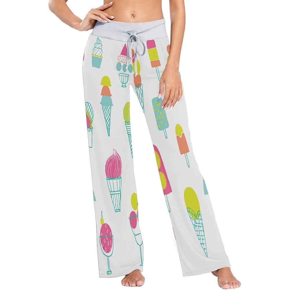 Bottoms Womens Pajama Lounge Pants Various Ice Cream Sweets Wide Leg Casual Palazzo Pj Sleep Pants Girls - Amazing 1 - CQ19CY...