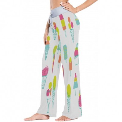 Bottoms Womens Pajama Lounge Pants Various Ice Cream Sweets Wide Leg Casual Palazzo Pj Sleep Pants Girls - Amazing 1 - CQ19CY...