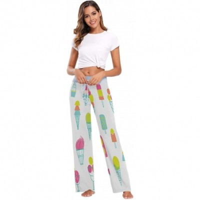 Bottoms Womens Pajama Lounge Pants Various Ice Cream Sweets Wide Leg Casual Palazzo Pj Sleep Pants Girls - Amazing 1 - CQ19CY...