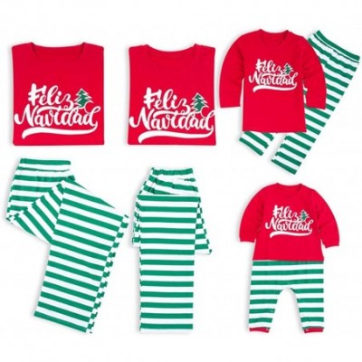 Sleep Sets Christmas Tree Printing Striped Father Mom Pajamas Set Homewear - Father - CE18YREMUQH