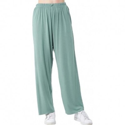 Bottoms Sleepwear Loose Stretch Plus Size Solid Color Wide Leg Palazzo Lounge Pants - 1 - CB19C65QT3S