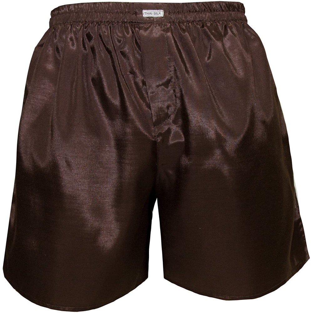 Boxers Men's Comfort Sleep Underwear Boxer Shorts - Brown - CY186TADXEY