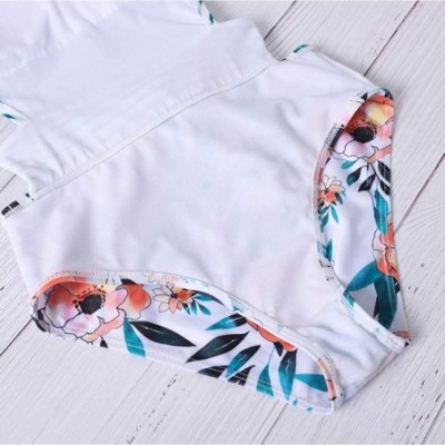 Thermal Underwear High Waisted Bikini Bottoms-Women's Baroque Print Criss Cross Monokini Swimsuit Swimwear Beach Wear - White...