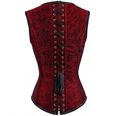 Bustiers & Corsets Women's Steampunk Corset Top Waist Training Bustier Body Shaper - B-red - CN18KL07GME