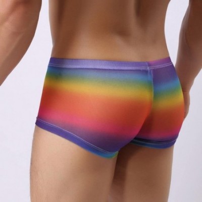 Briefs Men's Sexy Mesh Perspective Briefs Thin Funny Bikini Briefs Underwear Bulge Pouch Shorts Underpants - Multicolor - CV1...